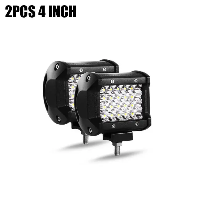 2pcs 4 inch spot Светодиодный бар 4/7/12/17/20/22 дюймов светодиодный светильник бар светодиодный рабочий светильник для вождения Offroad Лодка автомобиль тягач 4x4 внедорожник ATV 12V 24V - Цвет: 2pcs 4 inch spot
