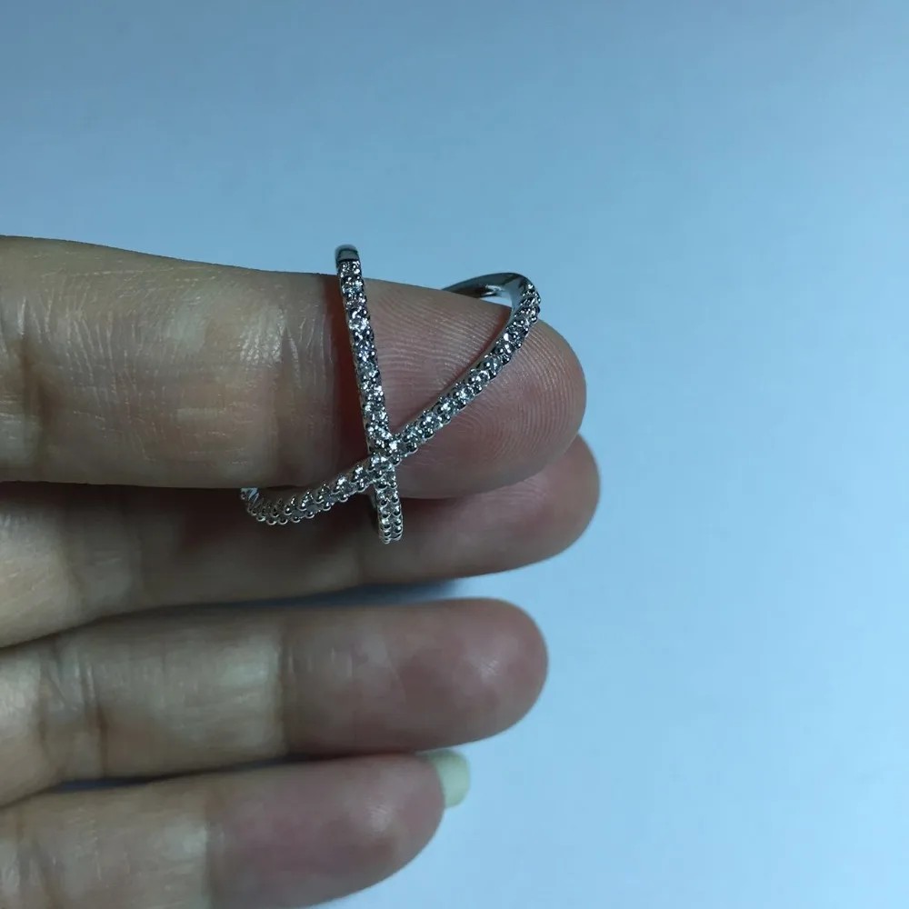Женское Открытое кольцо с крестом х образной формы на медной основе|open ring|fashion rings