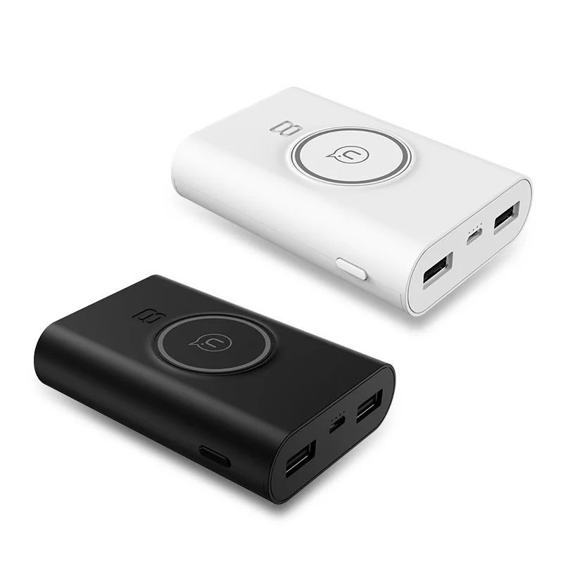 USAMS power Bank Два порта usb 8000 мАч QI Беспроводное зарядное устройство 5 Вт блок питания