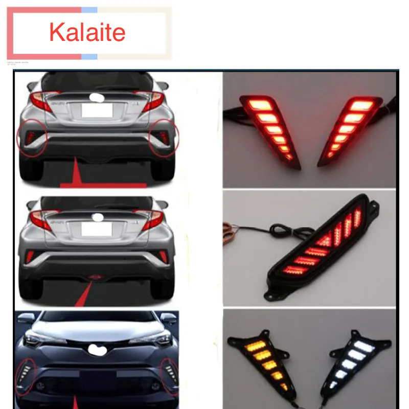 Car LED Light for TOYOTA C-HR CHR 2016 2017 DRL Daytime Running Lights &amp Rear Fog Lamp brake light taillight warning | Автомобили и
