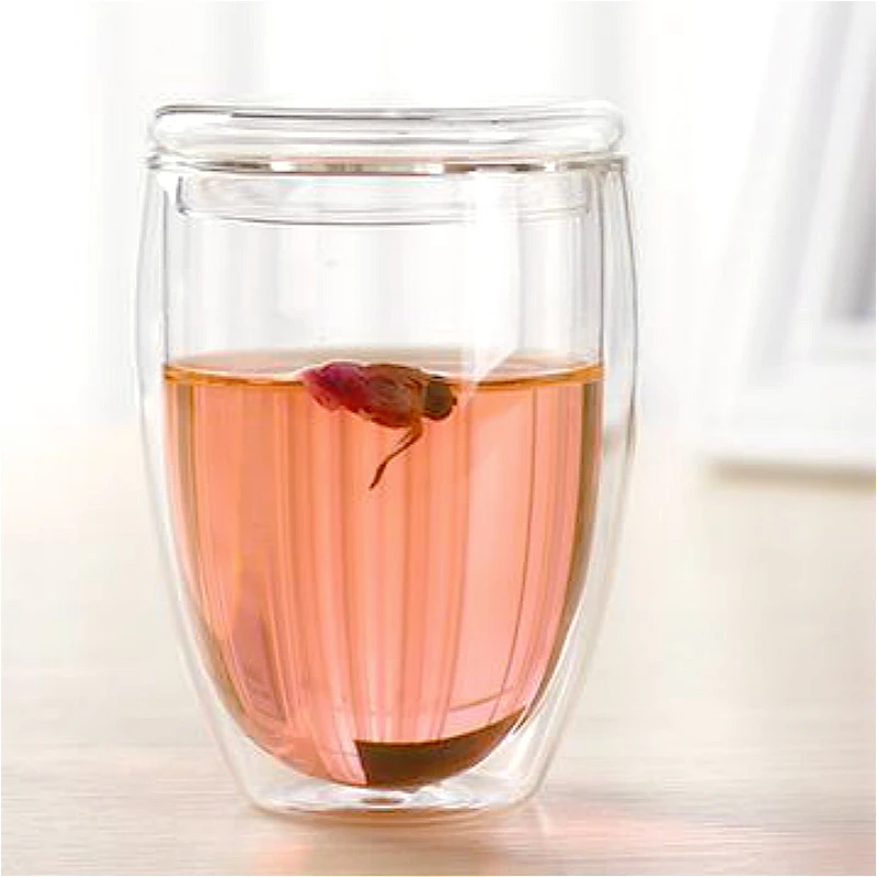 2018 двухстенные стеклянные бодовые кружки с крышкой выдерживаемые