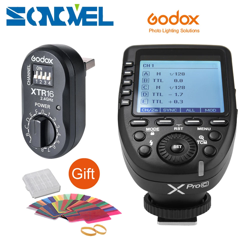 

Godox XPro-C Flash Trigger Transmitter E-TTL II 2.4G Wireless X System HSS+XTR-16 Receiver for Canon with AD180 AD360 AD360II-C