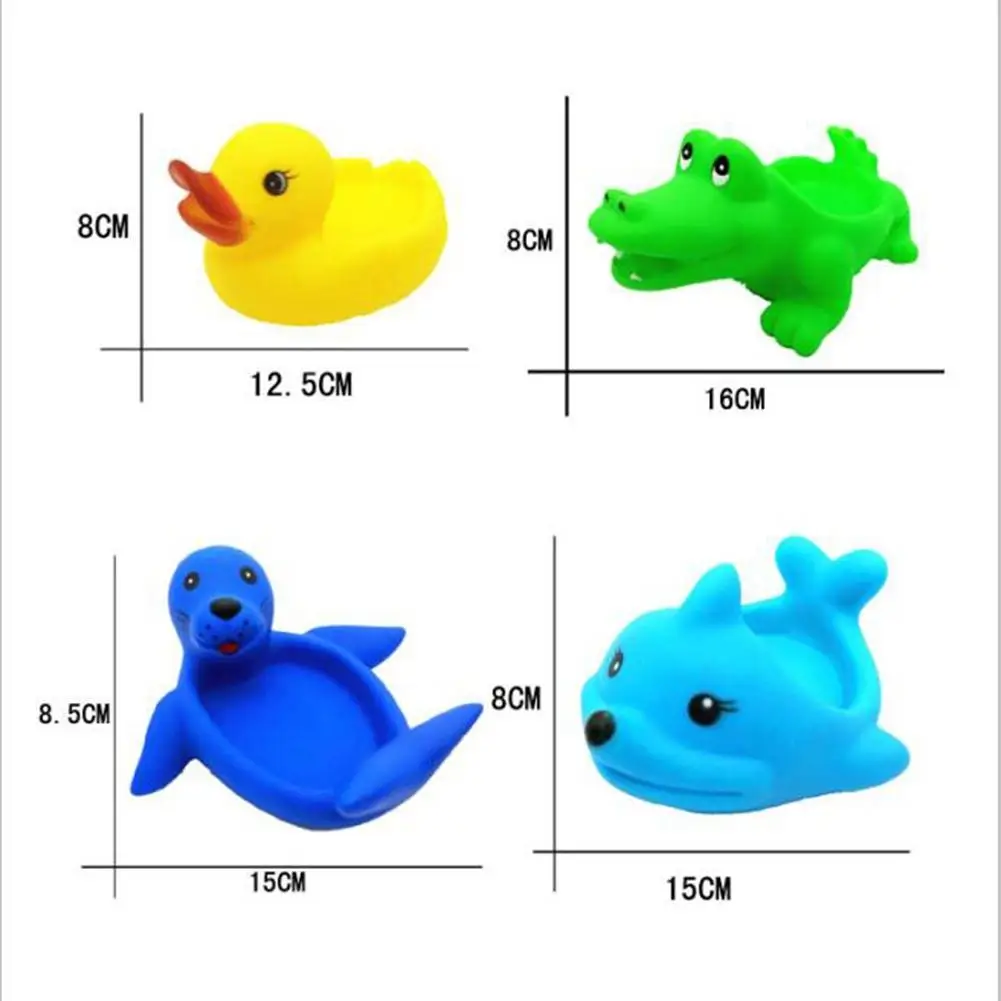 Детские милые животные Мумия и 3 ребенка пищащие плавающие ванны игровой набор