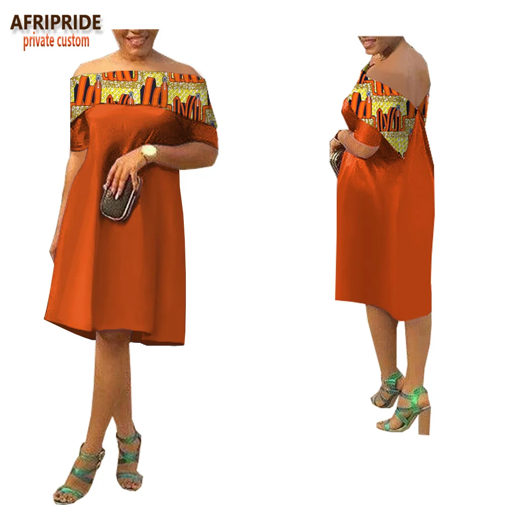 Африканское Повседневное платье для женщин AFRIPRIDE с коротким рукавом и вырезом