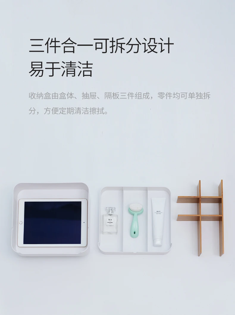 ZEN'S бамбуковый органайзер для макияжа с ящиком, разделенный отсек, органайзер для хранения стола