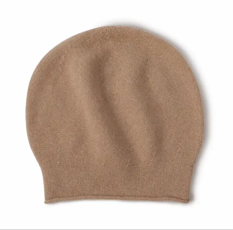 Кашемировая женская серая шапка Skullies Beanies, шапка унисекс из натуральной ткани, модные мягкие теплые шапки для мужчин - Цвет: CAMEL