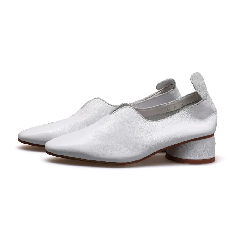 Туфли лодочки MEZEREON женские с квадратным носком мягкая кожа без застежки на