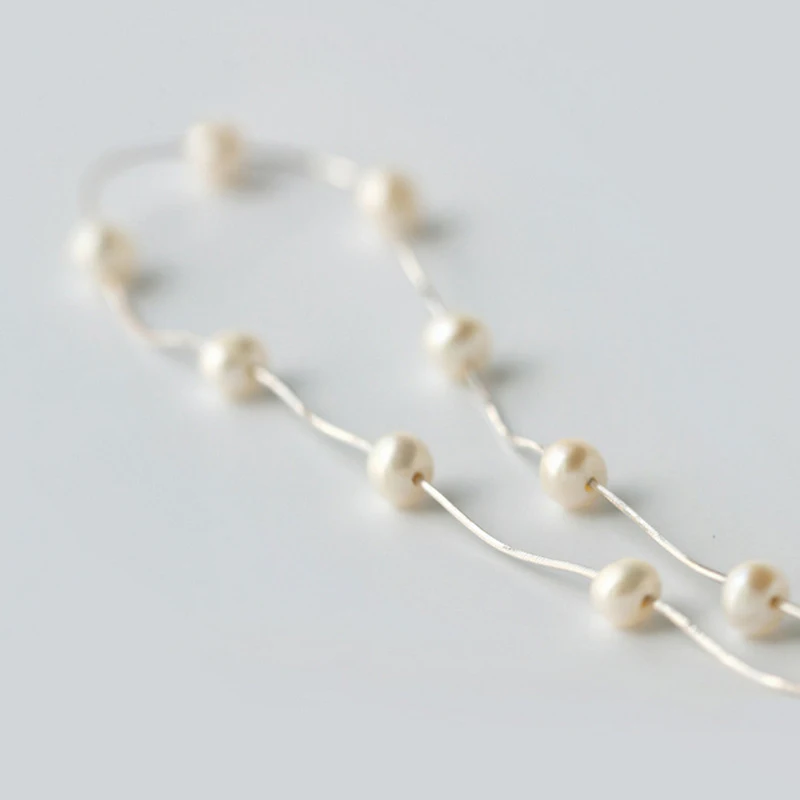 2019 New 925 Sterling Silver Pearl Necklace For Women 4-5mm White Natural Freshwater Jewelry | Украшения и аксессуары