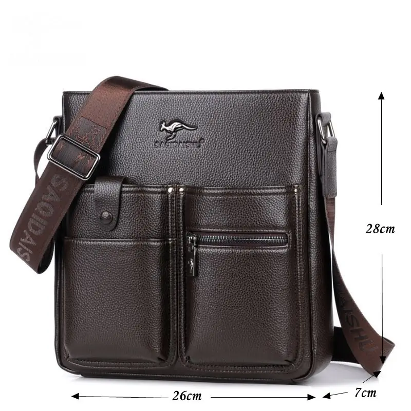 Мужские сумки-кенгуру из мягкой кожи маленькие сумки для ноутбука мужские через
