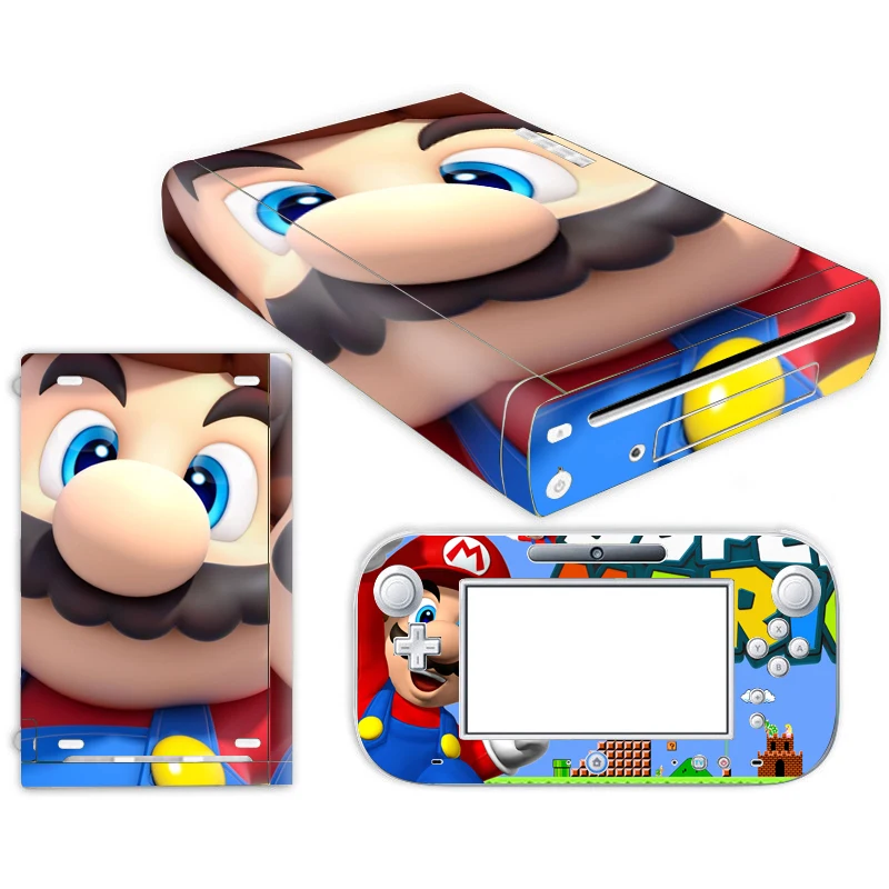 Супер Марио кожи наклейка для nintendo wii u консоль крышка с пультами контроллер скины для геймпад для nintendo wii u стикер