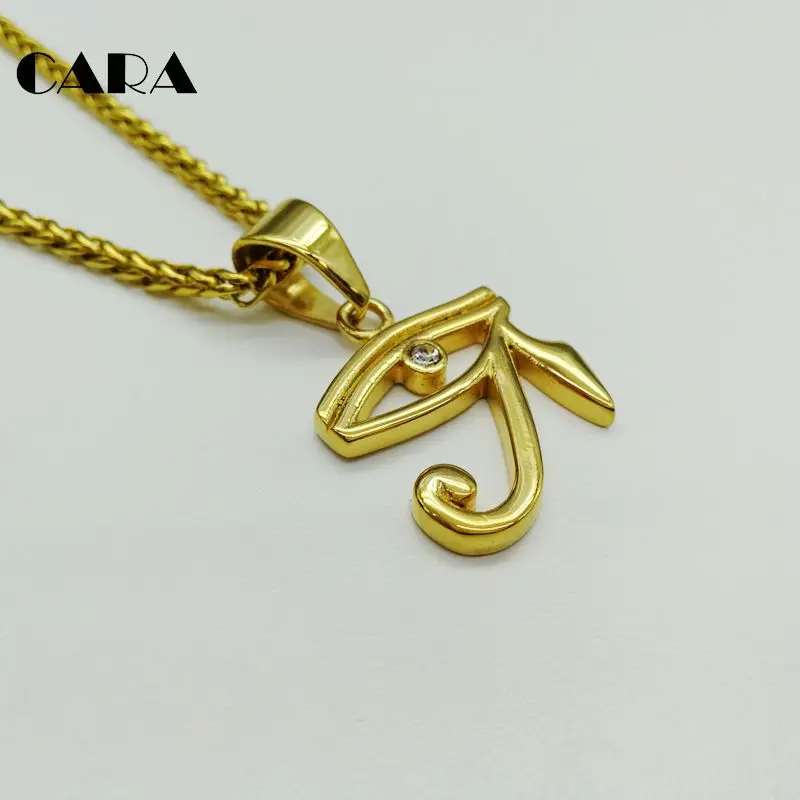 

Gold Color religionThe Eye of Horus pendant necklace plated 316L stainless steel holy Wedjat Eye necklace fashion CARA0422