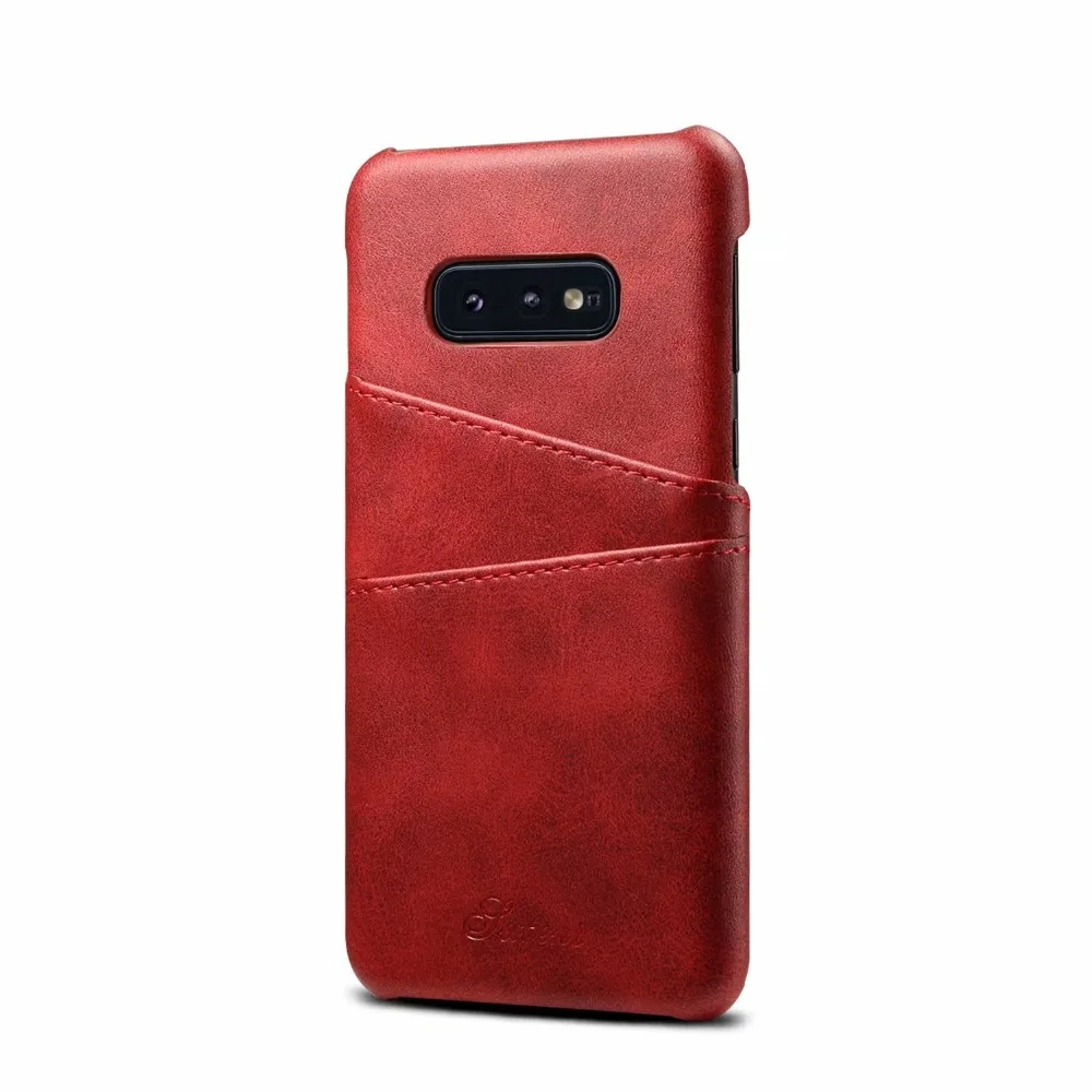 В стиле ретро из искусственной кожи чехол для samsung Galaxy S10 E/S10/S10 плюс задняя крышка чехол до середины икры зерна чехол для телефона с Отделом для карточек Защитная крышка