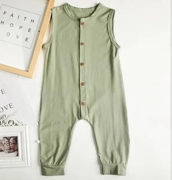 2019 Летний комбинезон для новорожденных детский однотонный высокого качества без