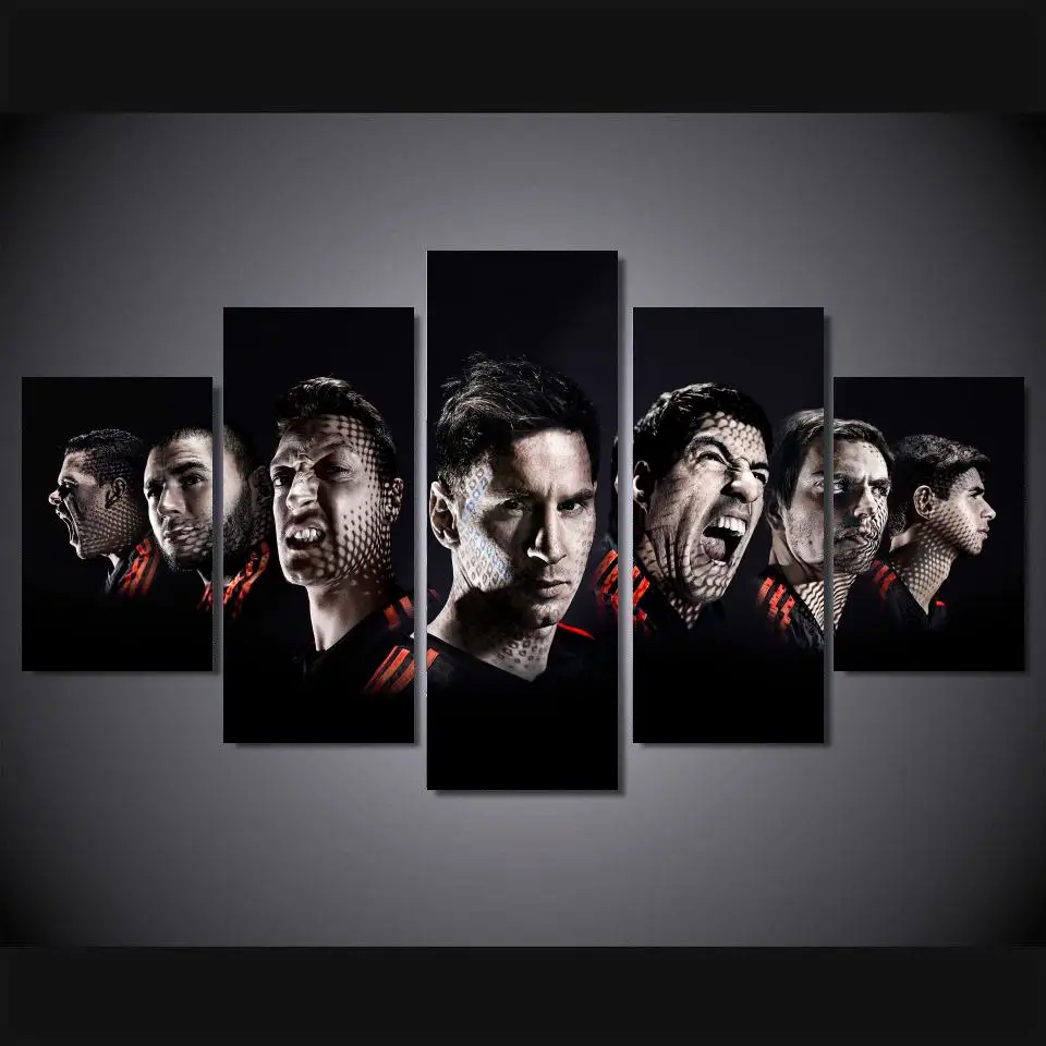 

New Picture Football Player Messi Suarez Canvas Print Wall Art Painting Photo Poster (No Frame)