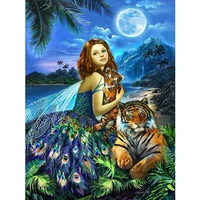 elf and tiger diamond embroidery diy diamond painting mosaic diamant painting 3d cross stitch pictures h646
