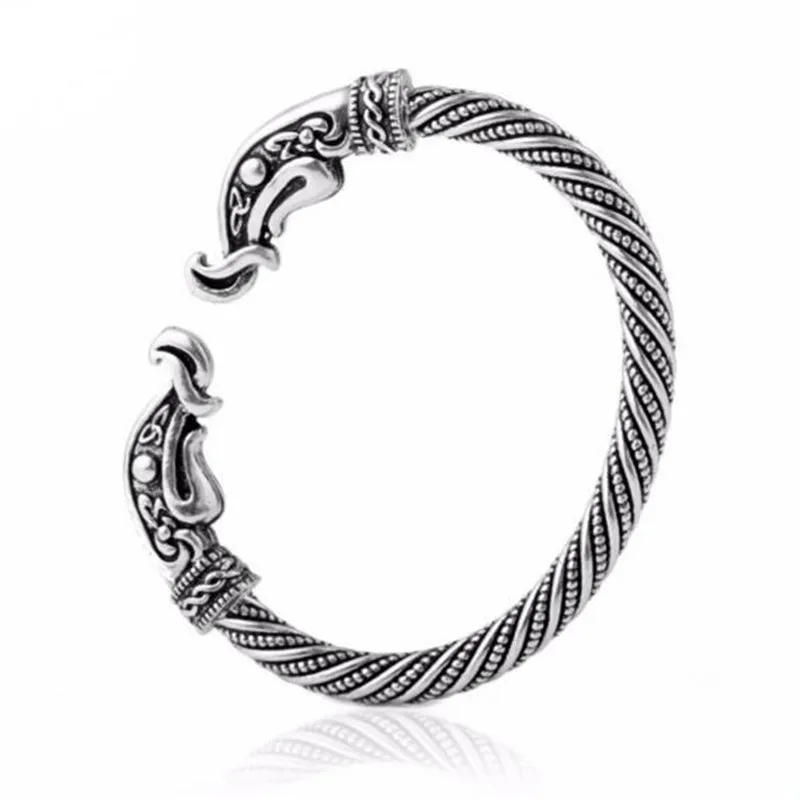 Viking Open Bangle Unisex Animal Shape Pattern Personality Jewelry Vintage Style Zinc Alloy Material Provide Dropshipping | Украшения и
