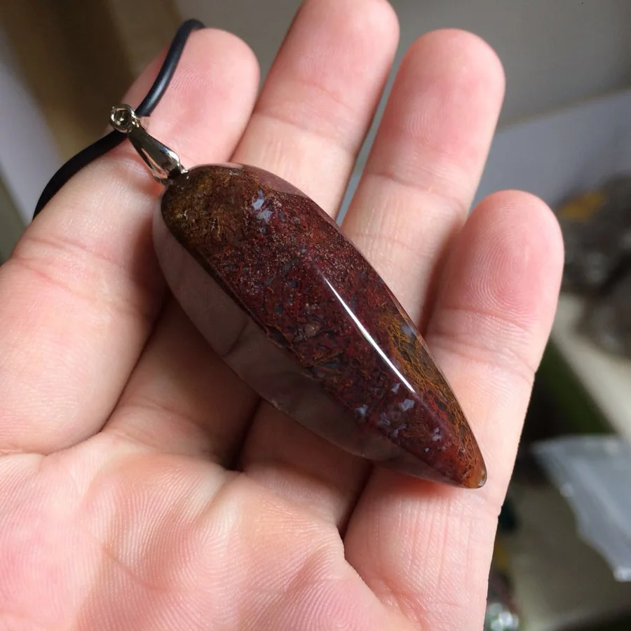 Ожерелье из красного Мохового камня Агаты подвеска натурального ювелирные