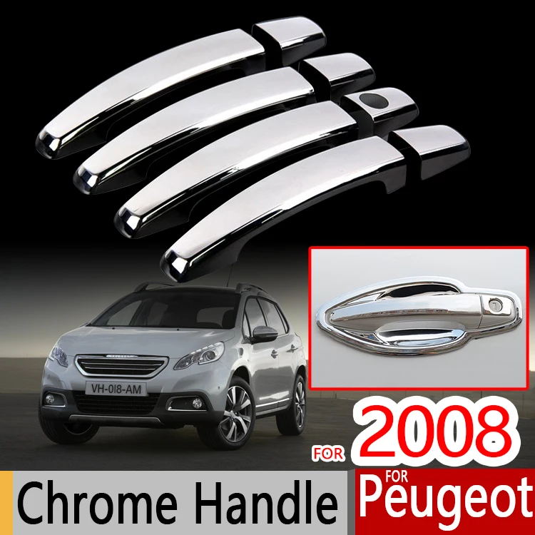 Набор хромированных чехлов для дверных ручек Peugeot 2008 2013 2019 аксессуары наклейки 2014