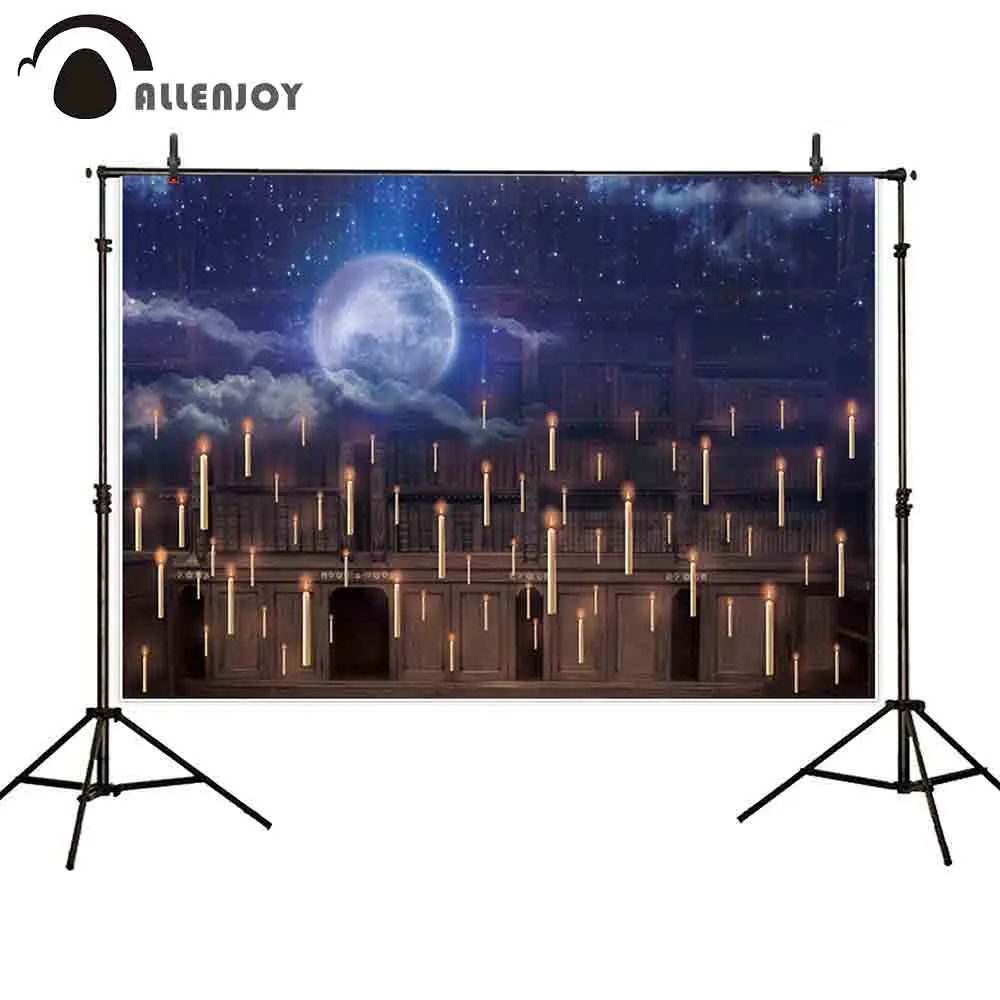 Allenjoy Фотофон для фотостудии Волшебные пустые свечи библиотека голубая луна