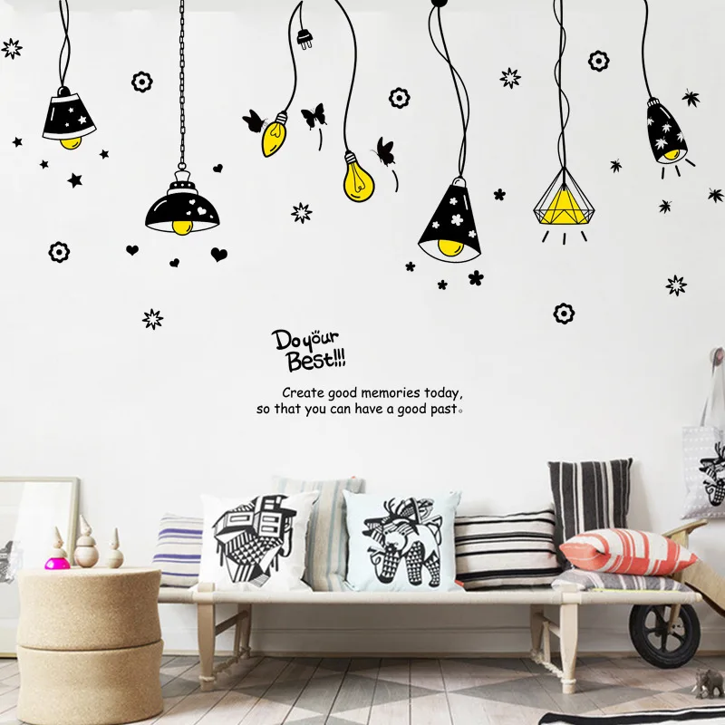 

DIY Black Droplight Vintage Retro Poster Wall Stickers Living Room Kids Rooms Decoration Wallpaper Wall Decal Decor Murals