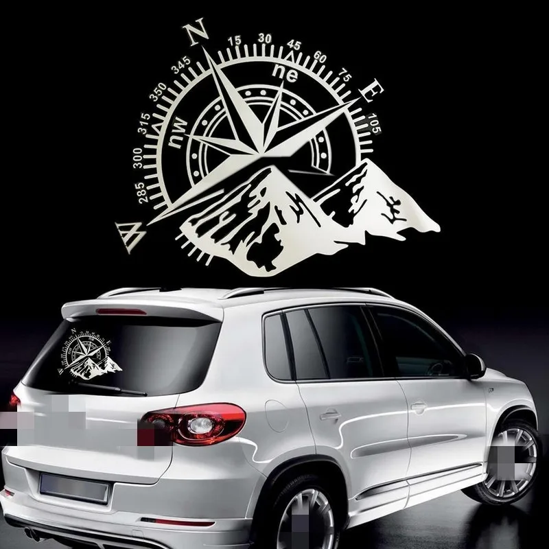 

New Compass Off Road Car Stickers and Decals Auto Engine Cover Door Window Car Vinyl Car Accessories 2 Colors 50x60cm