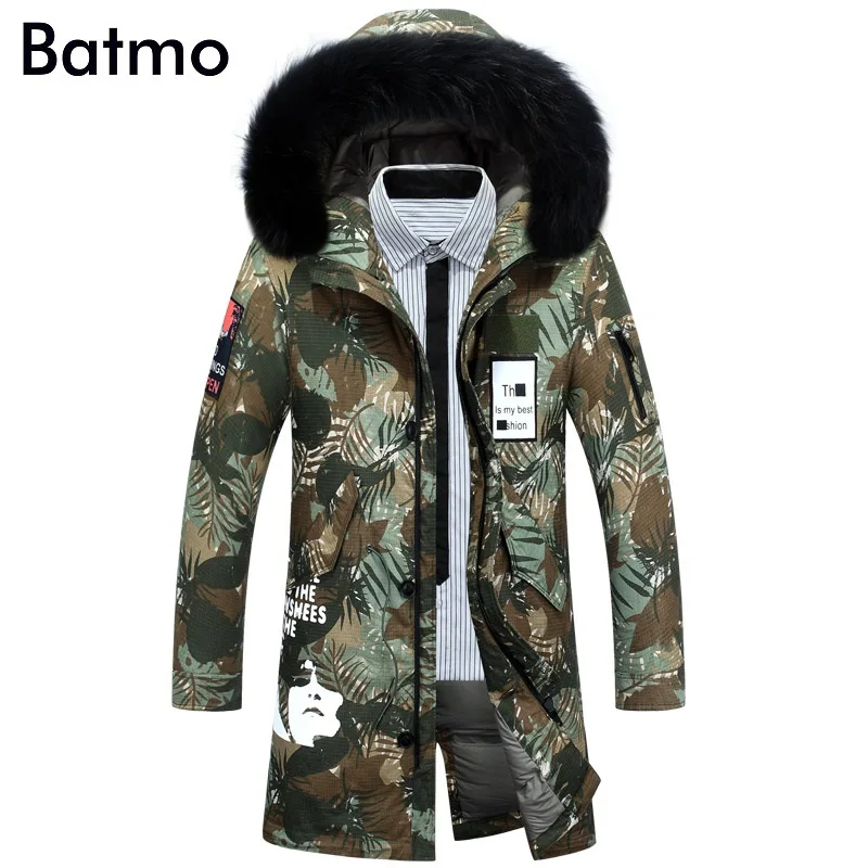 

BATMO 2018 Новое поступление зимние высококачественные тёплые куртки с капюшоном из серого утиного пуха мужские зимние пальто