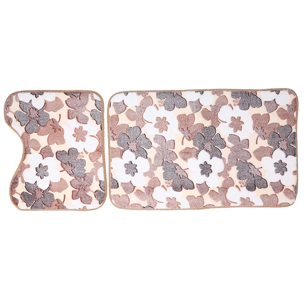 2 шт Набор ковриков для ванной коврик коралловый флис напольный с эффектом памяти