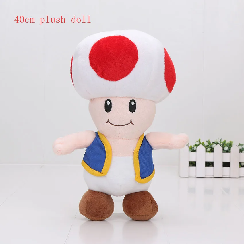 40cm red plush 18-40 см Игра Супер Марио Bros плюшевый гриб жаба брелок с динозавриком Йоши Подвески Мягкие плюшевые куклы игрушки подарки - Цвет: 40cm red plush