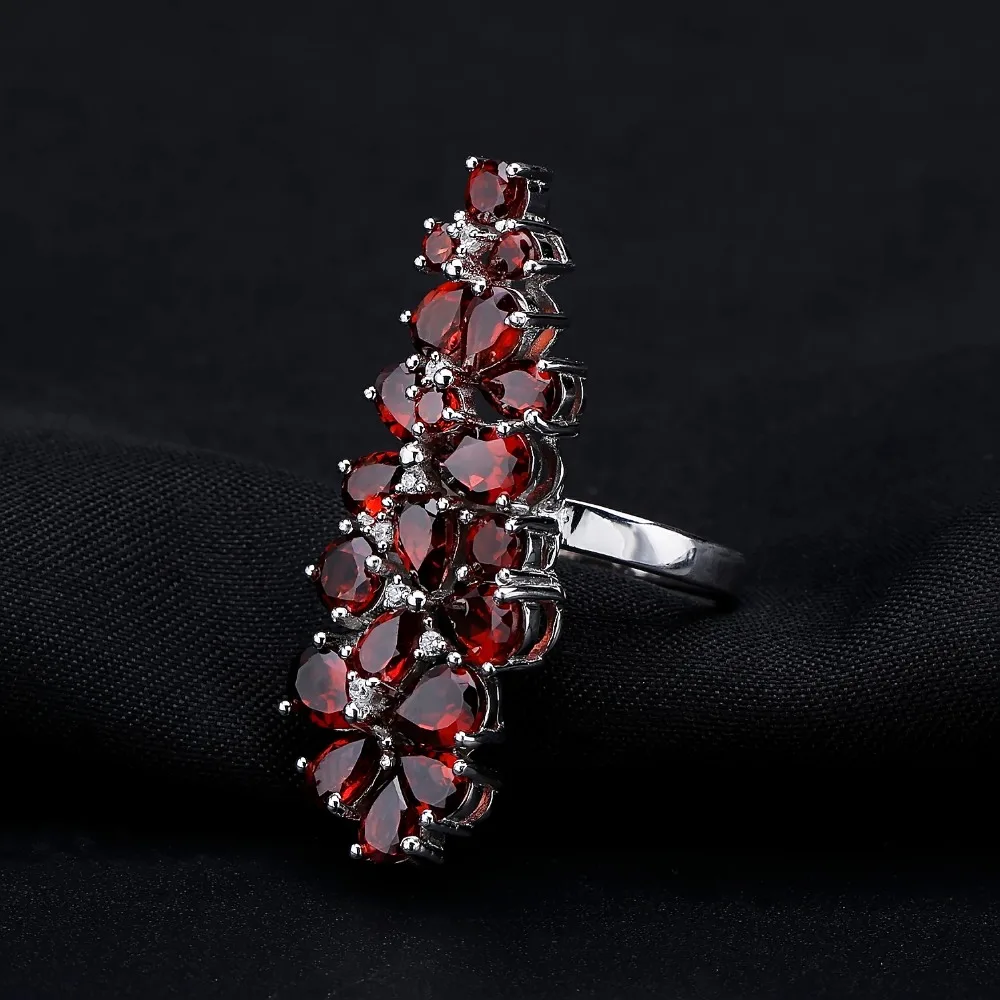 Женское кольцо GEM'S BALLET из серебра 925 пробы с красным гранатом 10.56Ct|Кольца| |