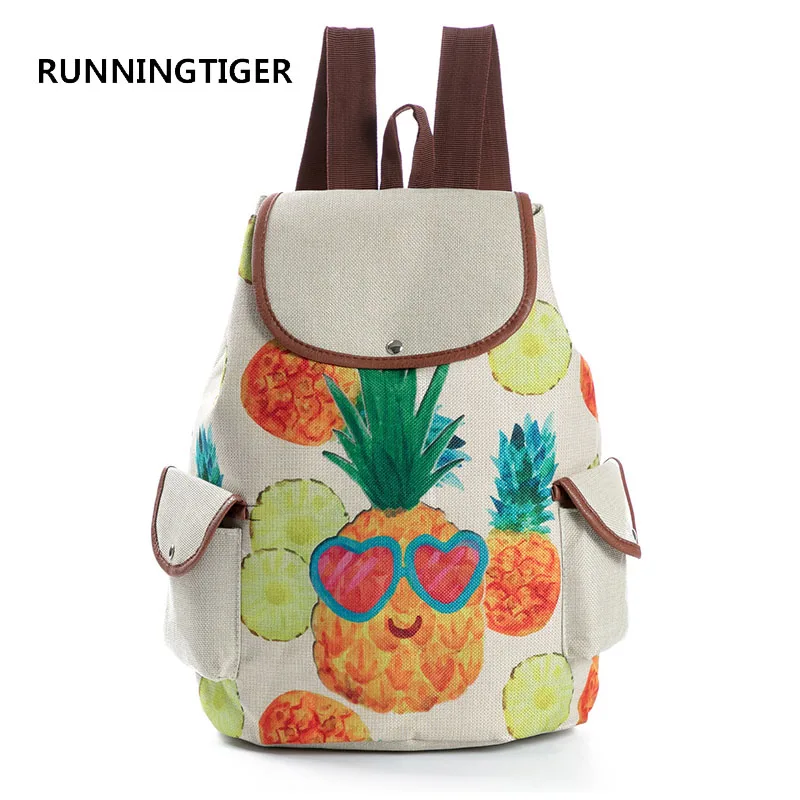RUNNINGTIGER женский рюкзак с фруктовым и цветочным принтом повседневные школьные