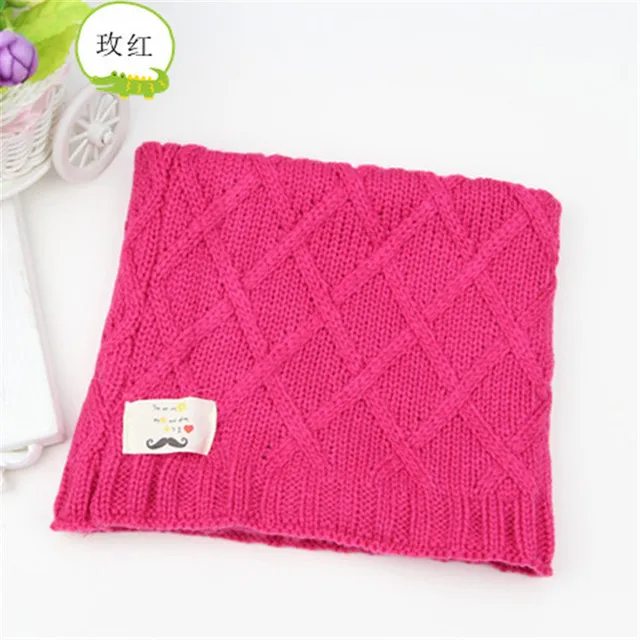 

1pcs Cute Cotton Winter Baby Scarf Children Girls Boys Knitted Wool Bib Scarves Kids Solid Color Warm Scarf