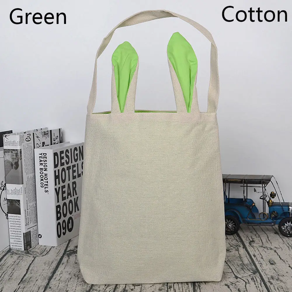 Green 1 шт. джутовые мешочки из мешковины, пасхальные заячьи ушки, сумка для покупок, подарки, сумка, пасхальные заготовки, Домашняя вечеринка, праздник, Прямая поставка - Цвет: Green