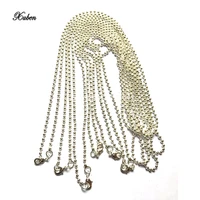 silver color 21 link ball necklace chains with lobster clasps for necklace pendant 54 cm beads chain 10 pcset