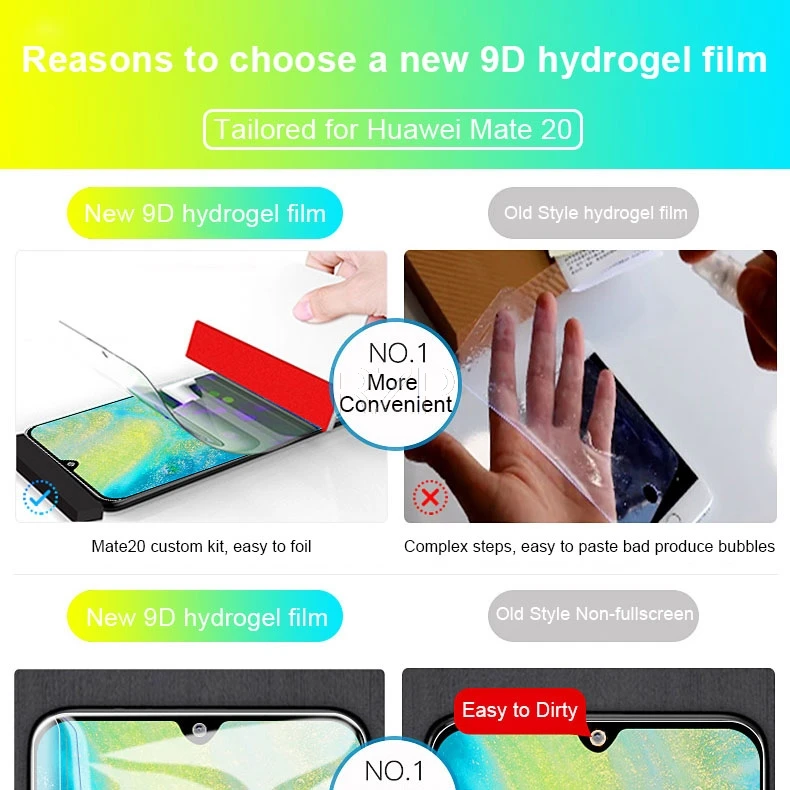 RZP 9D изогнутая Защитная пленка для экрана с полным покрытием для Huawei Mate 10 20 X lite профессиональная защитная пленка 3D мягкая животная пленка(не закаленное стекло