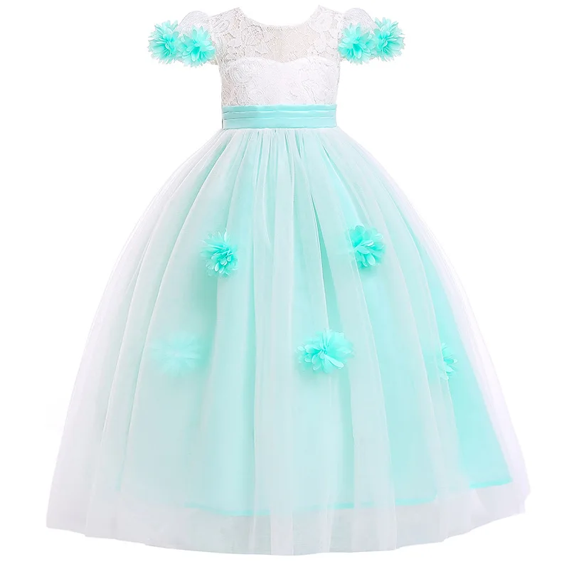 Summer Princess Dress 2019 Girl Kids Teenagers Lace Flower Christmas Party Dresses Children Prom Ball Gown Vestido Infantil | Детская