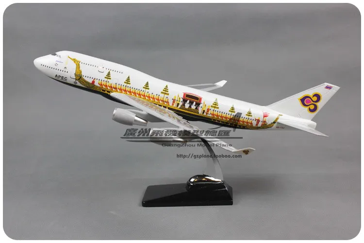 

Модель самолета тайские дыхательные пути, 47 см, модель дракона, корабля, модель летательного аппарата Боинг 747-400 авиакомпании, модель игруше...