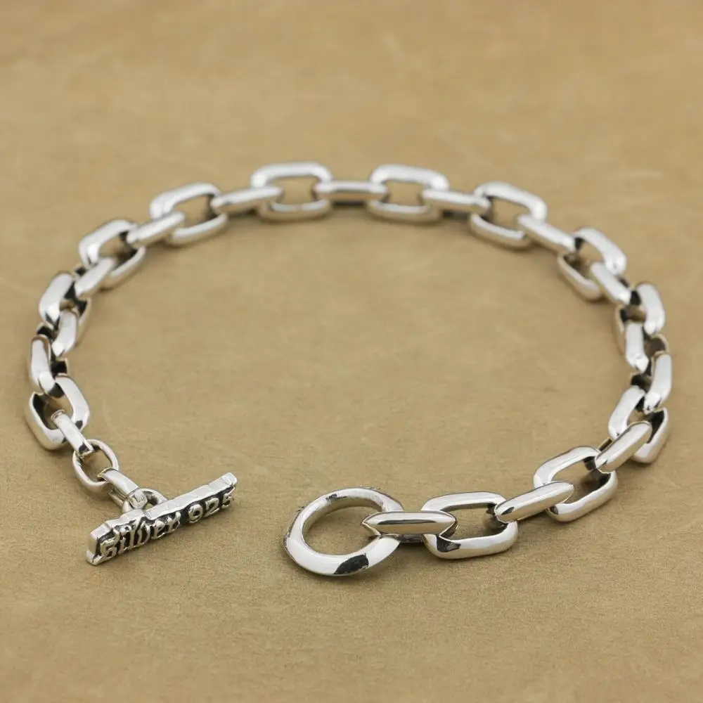 925 пробы Серебряный Мужской Байкерский браслет в стиле панк 8W010|silver tennis bracelet|silver