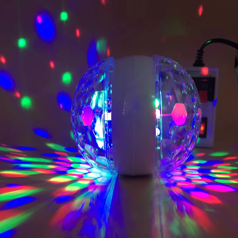 E27 6W AC90-260V цветная Авто вращающаяся RGB Светодиодная лампа для сцены диско DJ Лампа