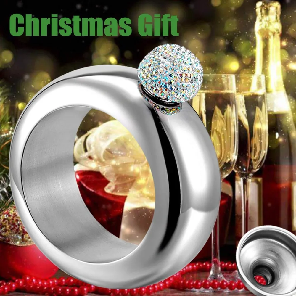 Hillside-Kit Bracelet Bangle Flask Handmade Crystal Lid Creative 304 Stainless Steel Wine Gift | Дом и сад