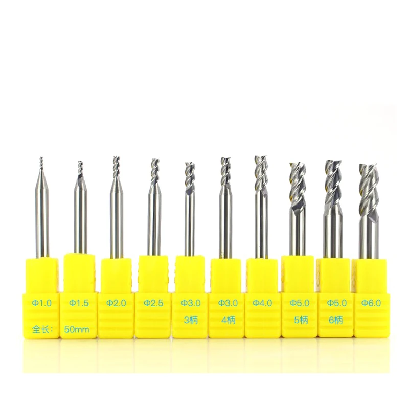 

1pcs straight shan1mm~20mm 75L-150L high gloss router bit CNC machine 3 flutes carbide milling cutter for Aluminium process