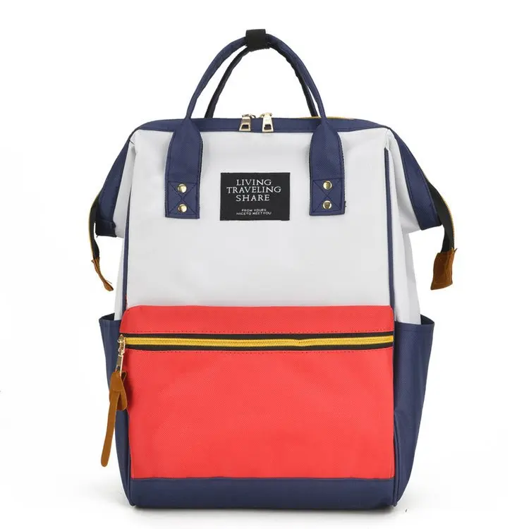 Letter Color Block Satchel Large Backpack Multicolor Women Casual Bags Youth Shoulder Bag Schoolbags for Teenager |