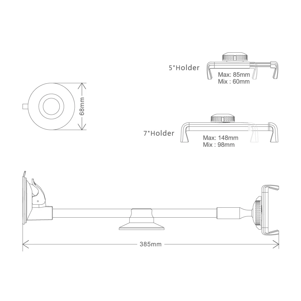 Мягкая труба 5 &quot+ 7&quot клип Авто Лобового стекла Колыбель Окно Всасывания