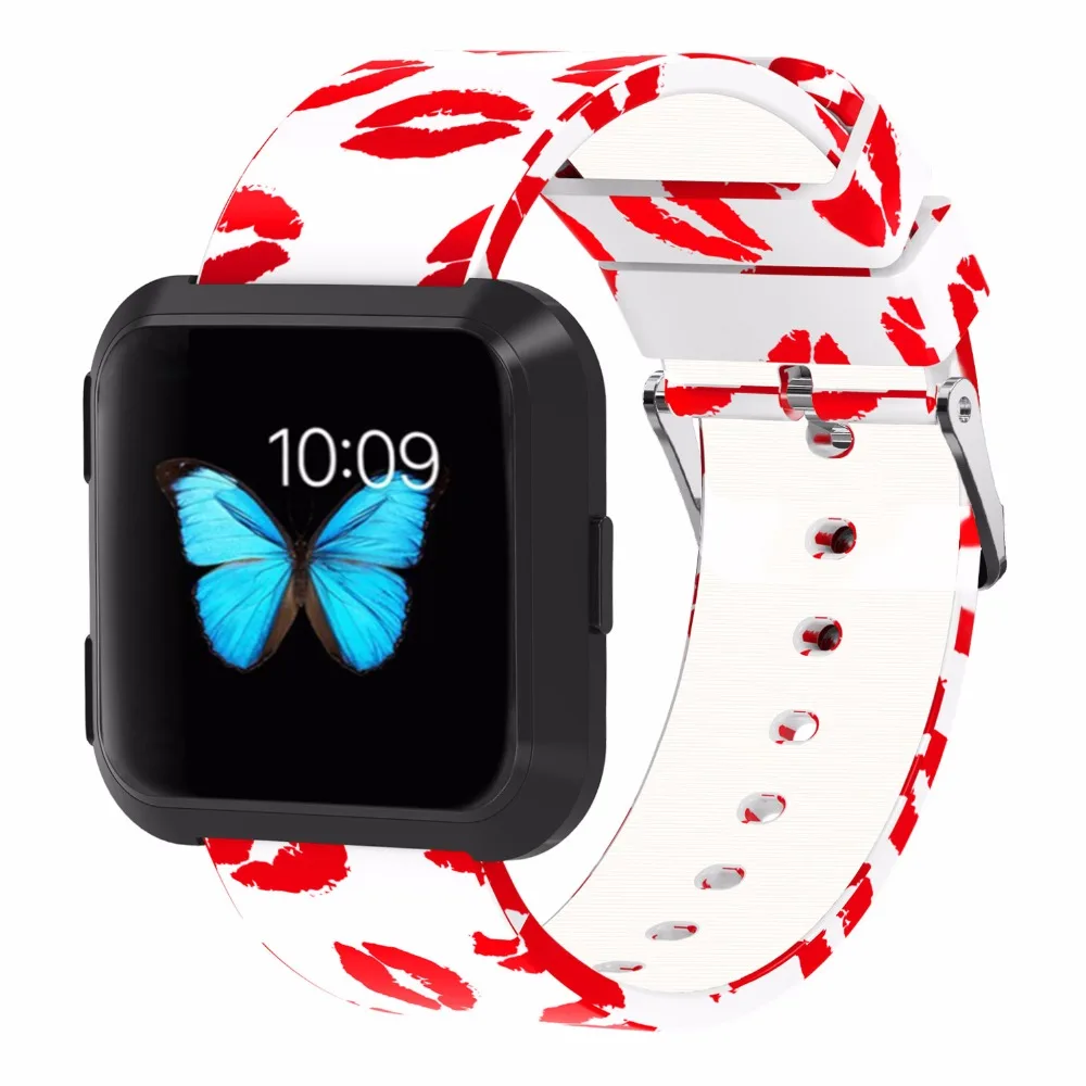 Bemorcabo для Fitbit Versa Starps силиконовые цветочные аксессуары умных часов мужчин и