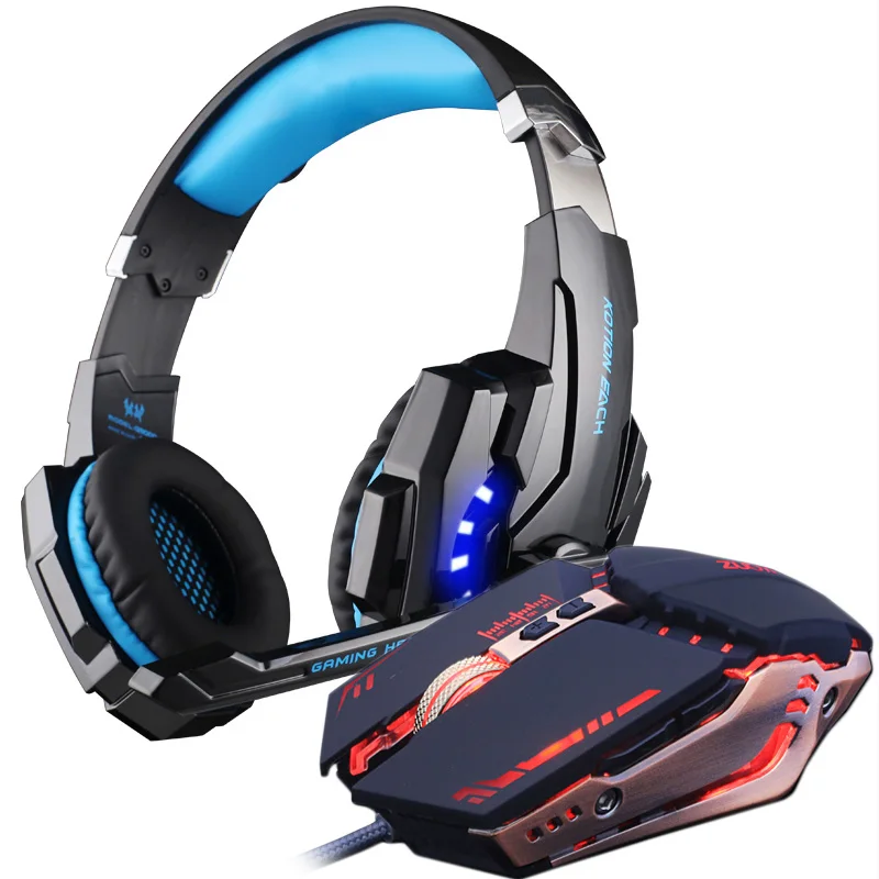 G9000 BLUE MMR5 Игровая гарнитура, стерео геймерские наушники с микрофоном, наушники+ игровая мышь, 4000 dpi, регулируемые геймерские мыши, проводные USB для ПК - Цвет: G9000 BLUE MMR5