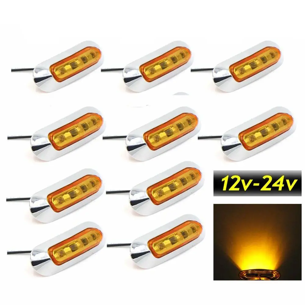 Кратор 10 шт. 12В 24В 4 SMD Янтарный светодиодный задний фонарь грузовик трейлер лодка
