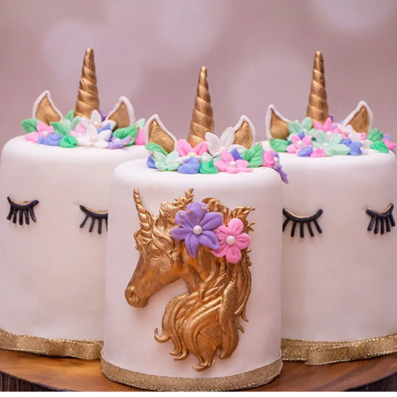 Мифическое животное лошадь/угловой формы силиконовые DIY fondant (сахарная) шоколад