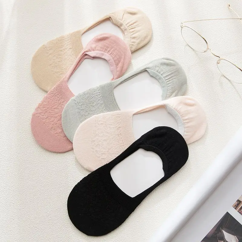 1 пара женские хлопковые носки однотонные невидимые короткие тапочки модные