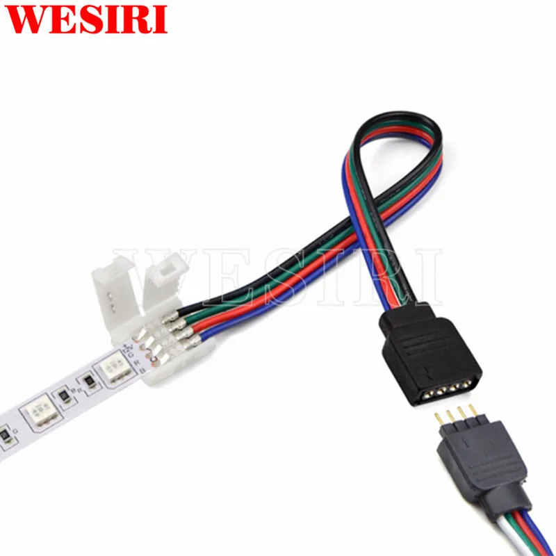 Светодиодный Удлинительный кабель коннектор 5050 RGB 4 Pin 10 мм 5 шт./упак.|Светодиодные