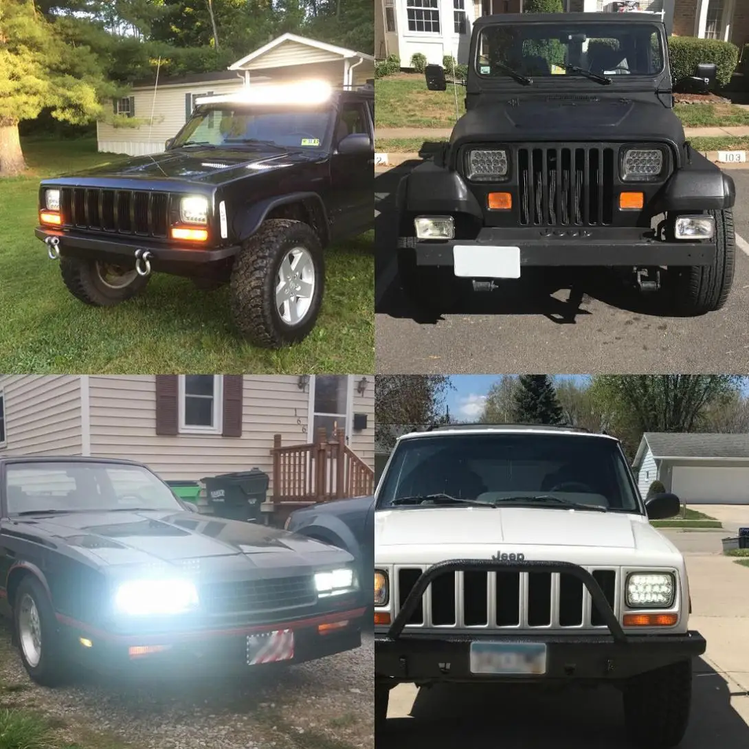 5X7 7x6 дюймов прямоугольсветодиодный льная светодиодная фара s для Jeep Wrangler YJ Cherokee XJ