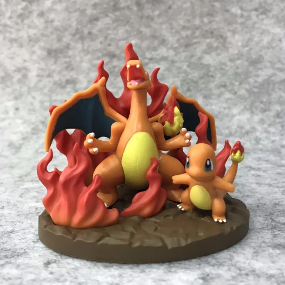 Аниме Пикачу Бульбазавр Blastoise Charizard три семьи ПВХ фигурку Коллекционная модель